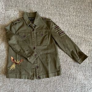 EUC - EXCELLENT Condition COLLEEN LOPEZ Embellished Army Green Jacket SIZE S